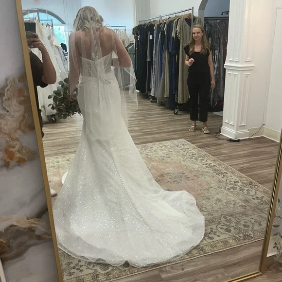 White Strapless Wedding Gown